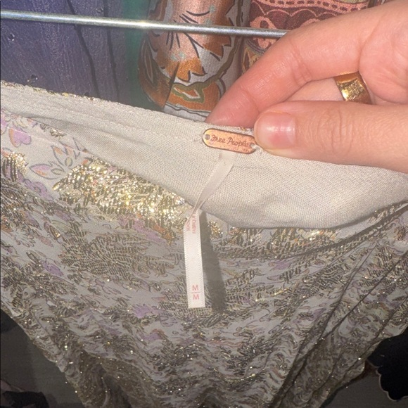 Free People Metallic Floral Tiered Skirt - Picture 4 of 5